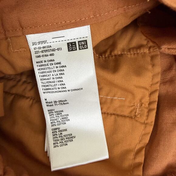 Uniqlo Comptoir Des Cotonniers Pants Womens Medium Orange Wide Leg Relaxed Loose - Picture 9 of 9